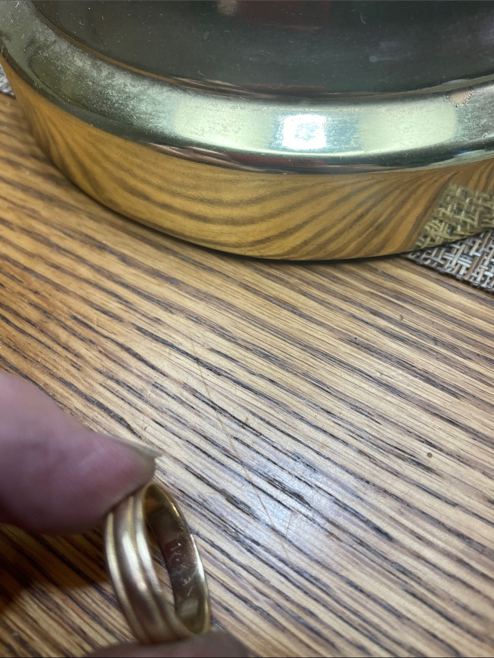 Mens 14kt Gold Stack Ring with Subtle Textured Bands - Picture 5 of 8